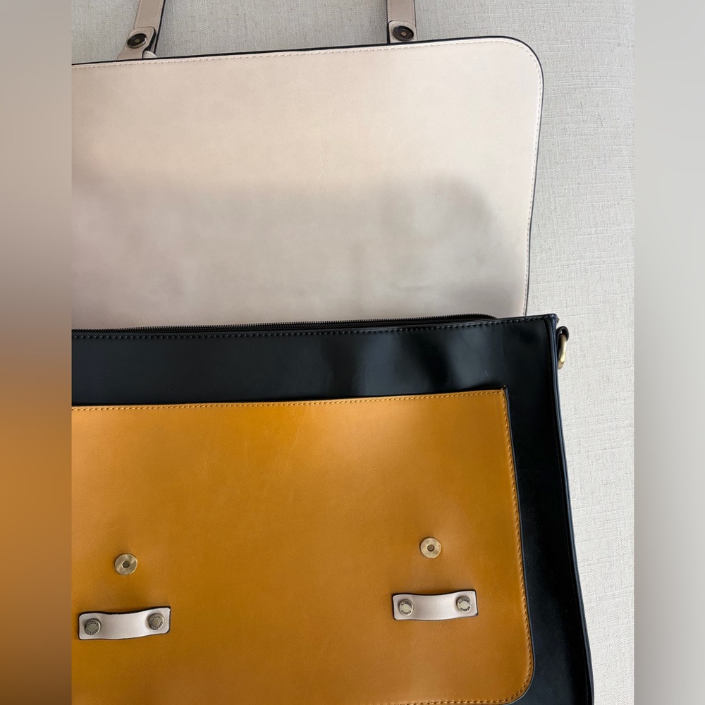 Vegan Leather Messenger Bag / Briefcase / Backpack Combo - Picture 5 of 7